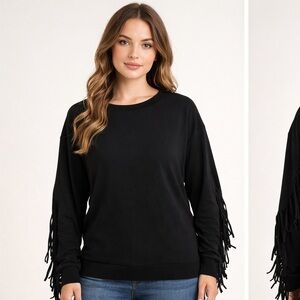 Michael Lauren Fringe Sweatshirt
